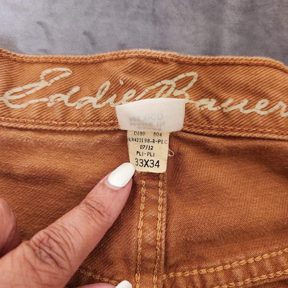 Eddie Bauer Men Vintage Jeans 33x34 Actual 33x32.5 Brown Cotton Denim Straight - Picture 5 of 15
